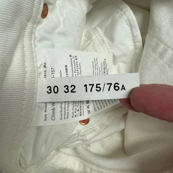 NWOT Acne Studios Bla Konst White Climb Jeans - White Denim Skinny Jeans - Picture 10 of 11
